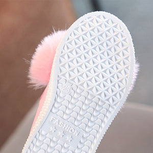 Bunny pompom sneaker for baby girl