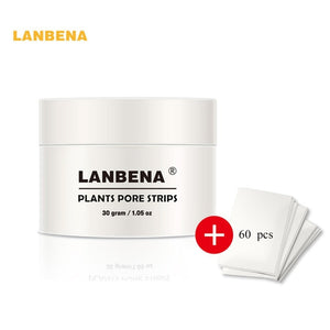 LANBENA Nose Blackhead Remover Nose Mask Pore Strip Black head Peeling Mask Deep Cleansing Face Skin Care with 60Pcs Paper