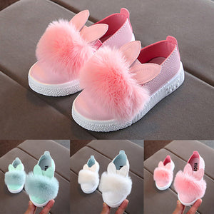 Bunny pompom sneaker for baby girl